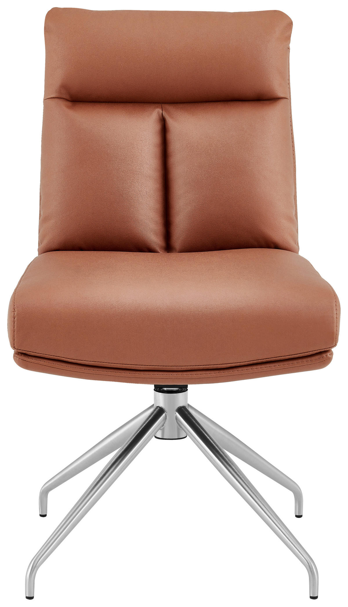STUHL - Edelstahlfarben/Cognac, Design, Textil/Metall (51,5/89,5/65cm) - Novel