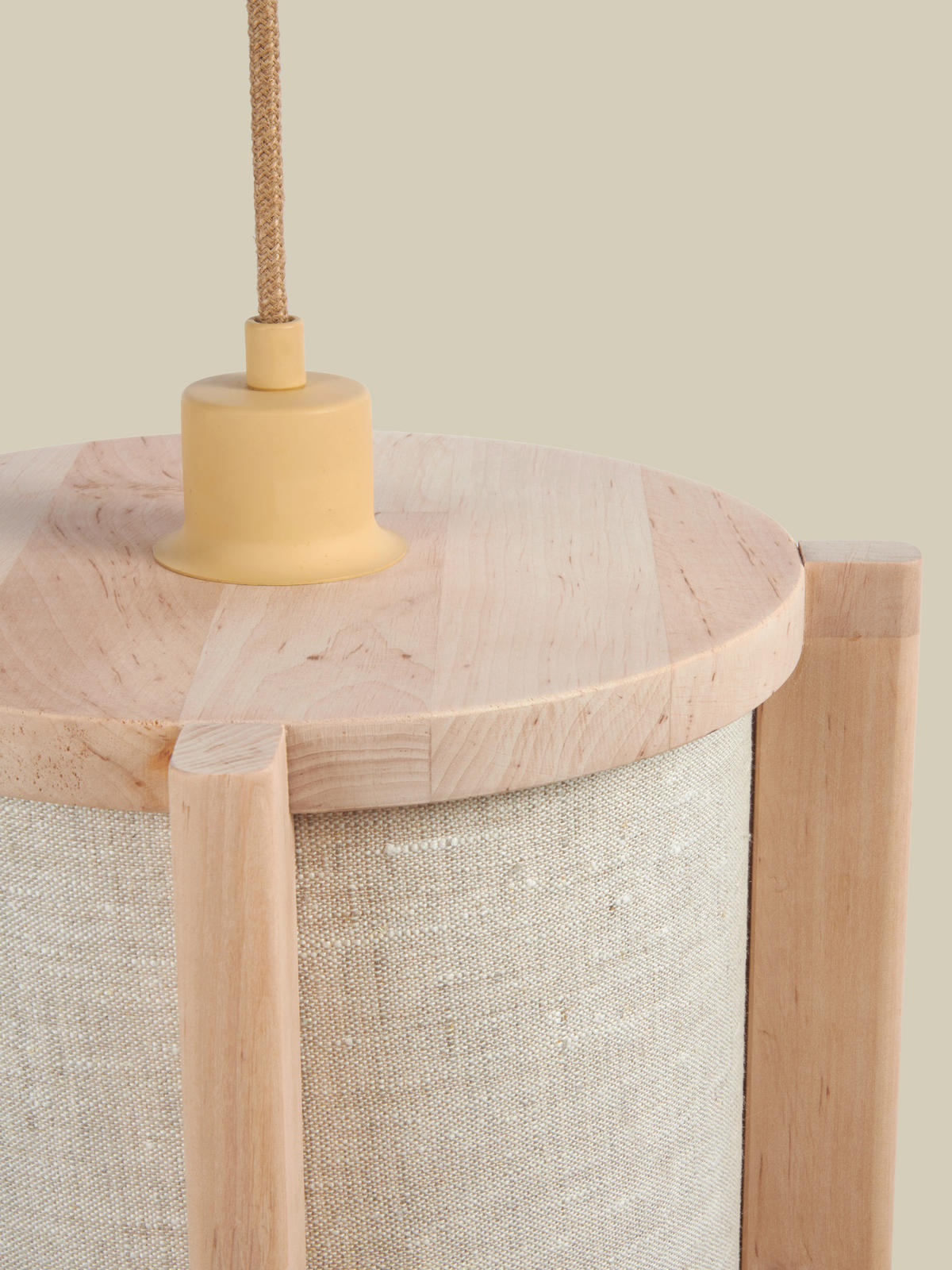 HÄNGELEUCHTE Good & Mojo 25/25/280 cm  - Erlefarben/Beigebraun, Trend, Holz/Textil (25/25/280cm) - Good & Mojo