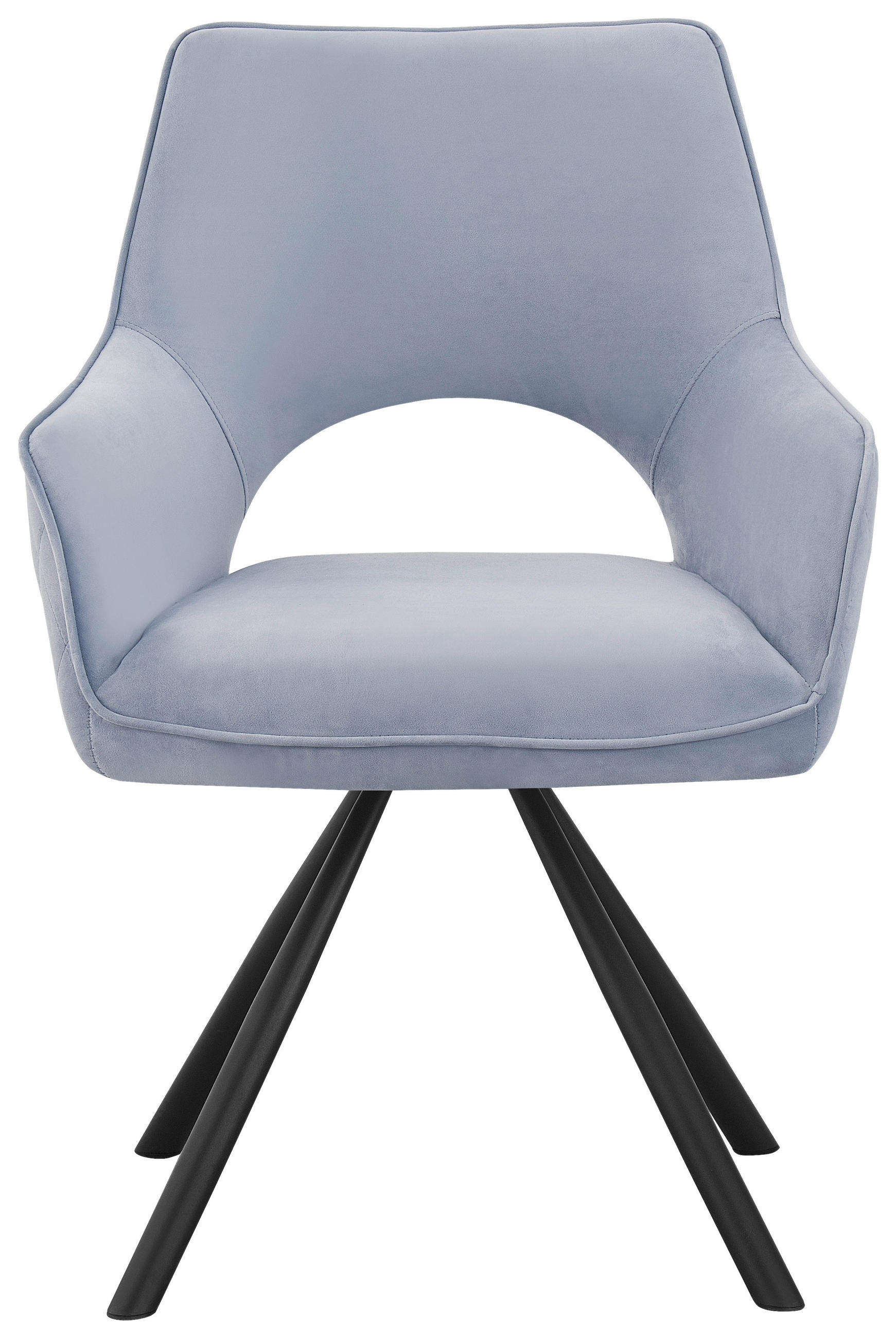 ARMLEHNSTUHL  in Eisen Webstoff  - Schwarz/Hellblau, Design, Textil/Metall (60/85/63cm) - Hom`in