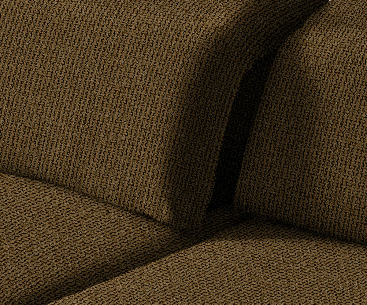 ECKSOFA in Webstoff Messingfarben  - Messingfarben/Schwarz, Design, Textil/Metall (180/289cm) - Stylife