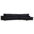 ECKSOFA in Cord Schwarz  - Schwarz, KONVENTIONELL, Kunststoff/Textil (314/250cm) - Carryhome