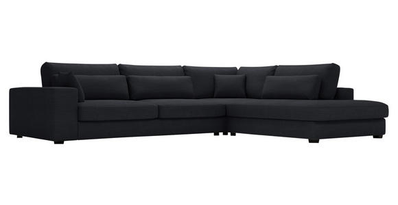 ECKSOFA in Cord Schwarz  - Schwarz, KONVENTIONELL, Kunststoff/Textil (314/250cm) - Carryhome