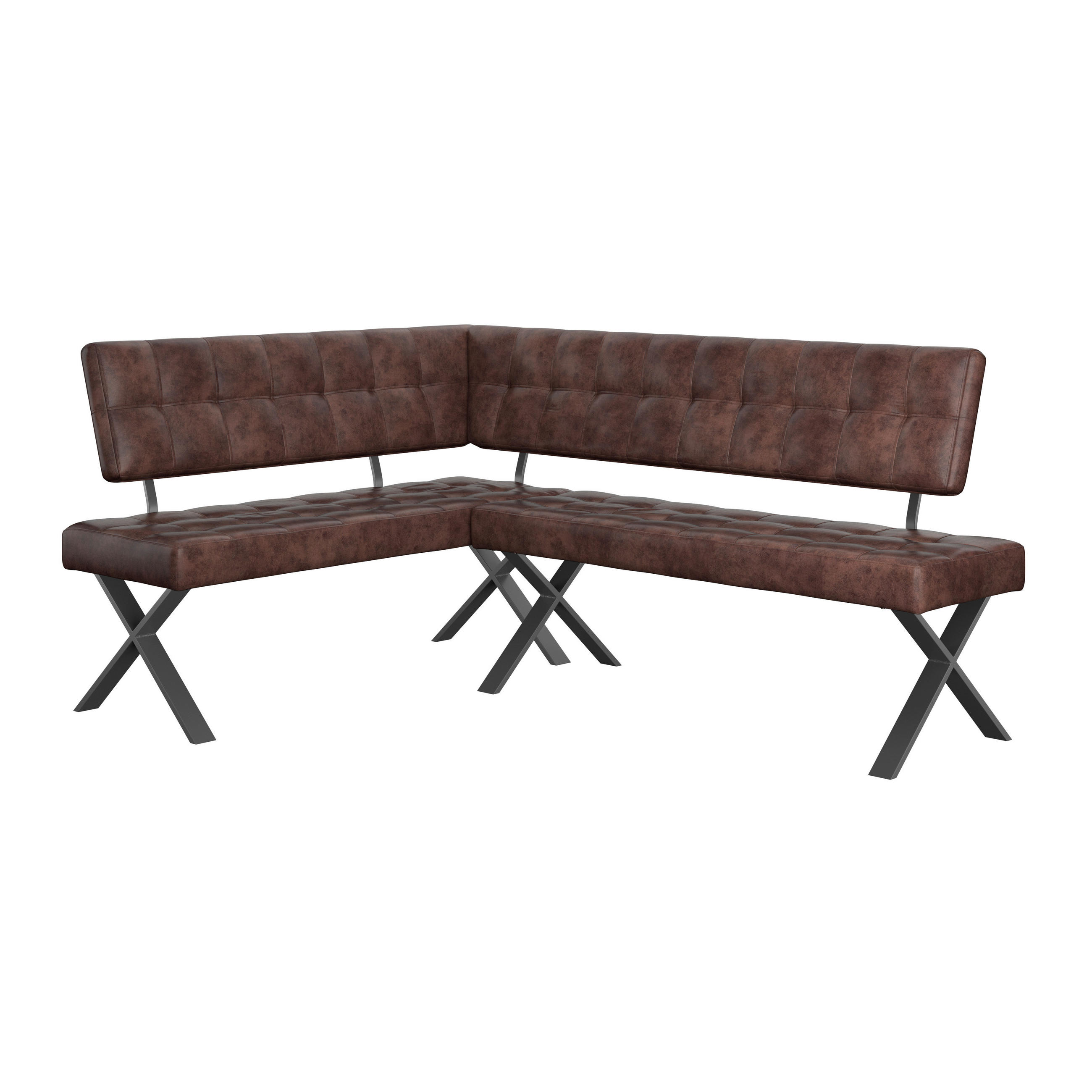 Eckbank Braun Lederlook Vintage Donna Re 150x200 Cm