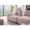 ECKSOFA in Velours Altrosa  - Schwarz/Altrosa, Design, Kunststoff/Textil (326/236cm) - Xora