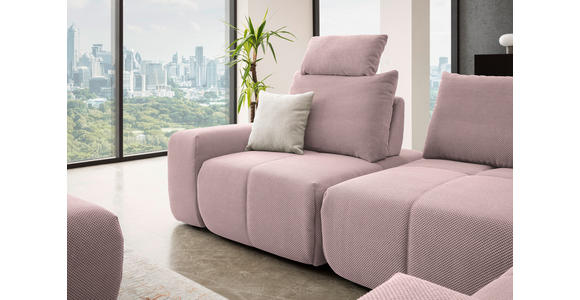 ECKSOFA in Velours Altrosa  - Schwarz/Altrosa, Design, Kunststoff/Textil (326/236cm) - Xora