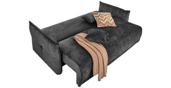 BOXSPRINGSOFA in Chenille Dunkelgrau  - Dunkelgrau/Schwarz, MODERN, Kunststoff/Textil (235/95/108cm) - Hom`in