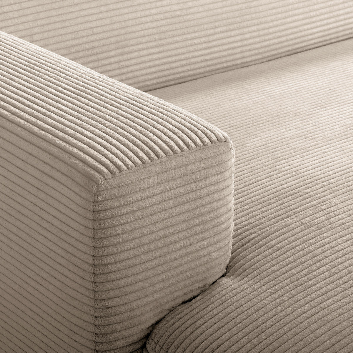 ECKSOFA RENO Hellgrau Cord Relaxfunktion, Kopfteilverstellung  - Hellgrau/Schwarz, Design, Kunststoff/Textil (184/248cm) - Livetastic