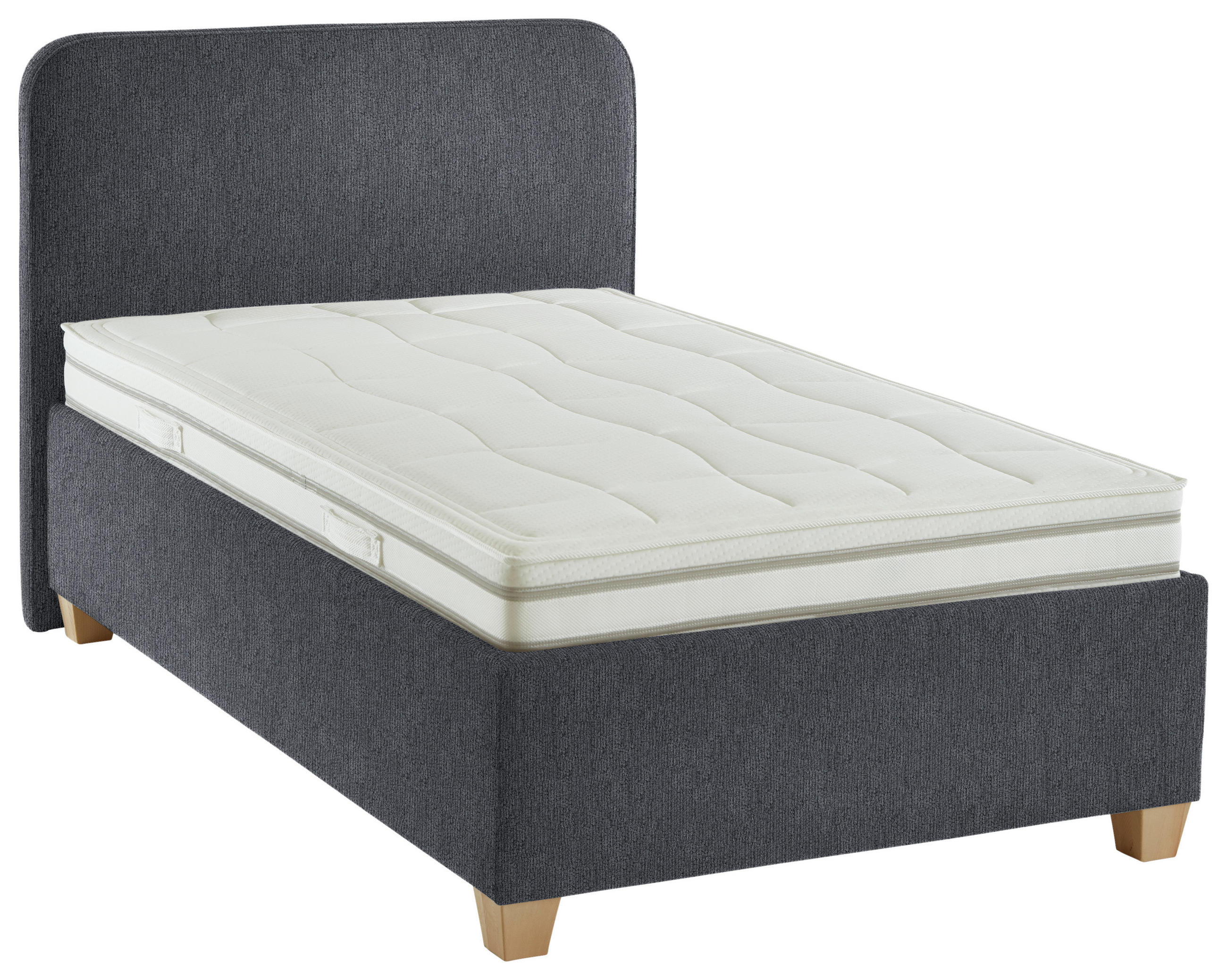 POLSTERBETT 120/200 cm  in Anthrazit  - Weiss/Anthrazit, Konventionell, Holz/Textil (120/200cm) - Beldomo - Sleep