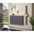 HÄNGESCHUHSCHRANK 140/82/19 cm  - Eichefarben/Anthrazit Hochglanz, Design, Holzwerkstoff/Metall (140/82/19cm) - Xora