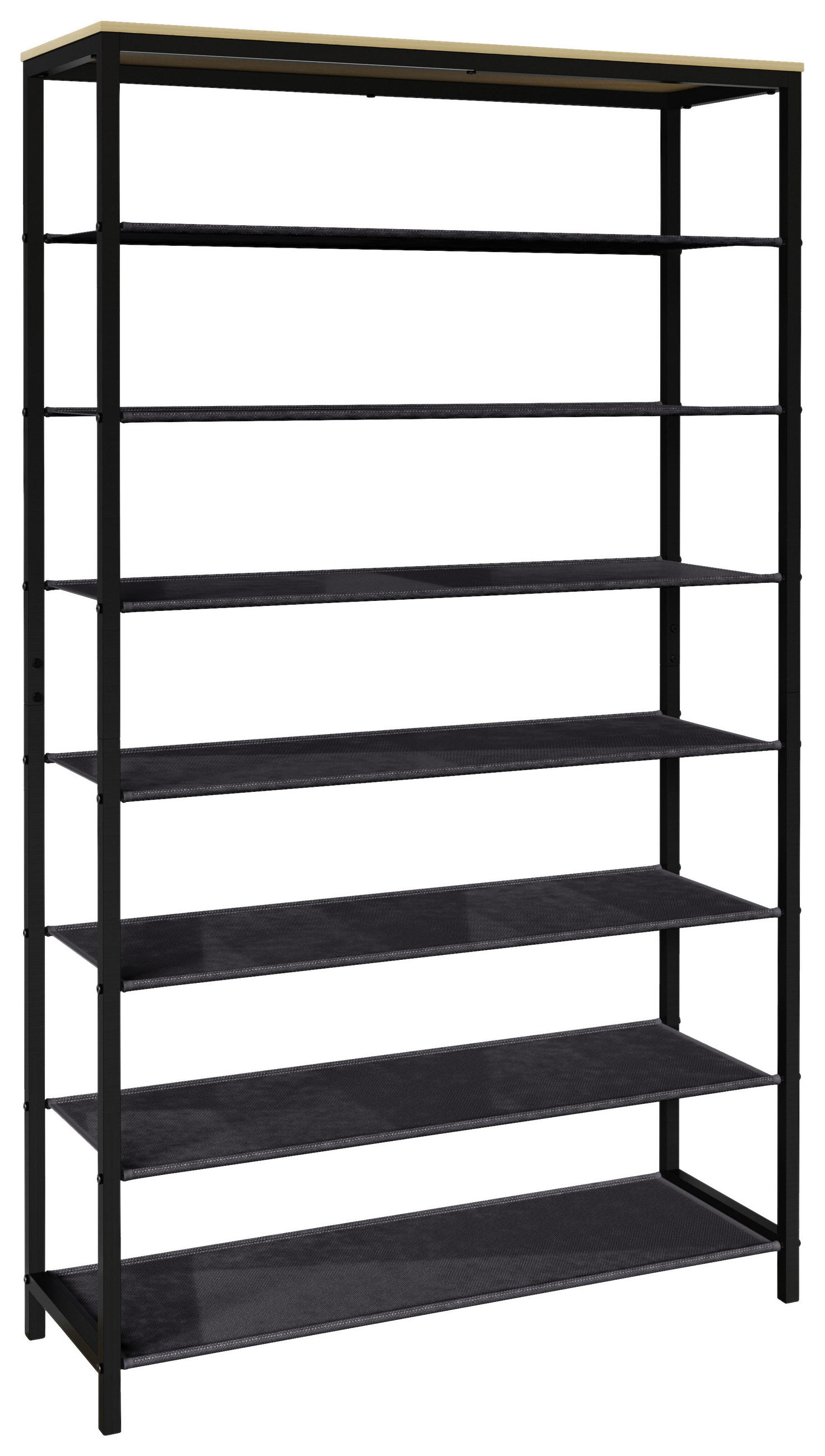 SCHUHREGAL 90/152/30 cm  - Honigeiche/Schwarz, Design, Holzwerkstoff/Metall (90/152/30cm) - MID.YOU
