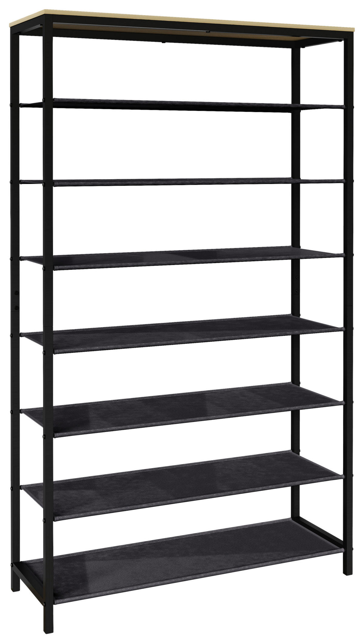 SCHUHREGAL 90/152/30 cm  - Honigeiche/Schwarz, Design, Holzwerkstoff/Metall (90/152/30cm) - MID.YOU