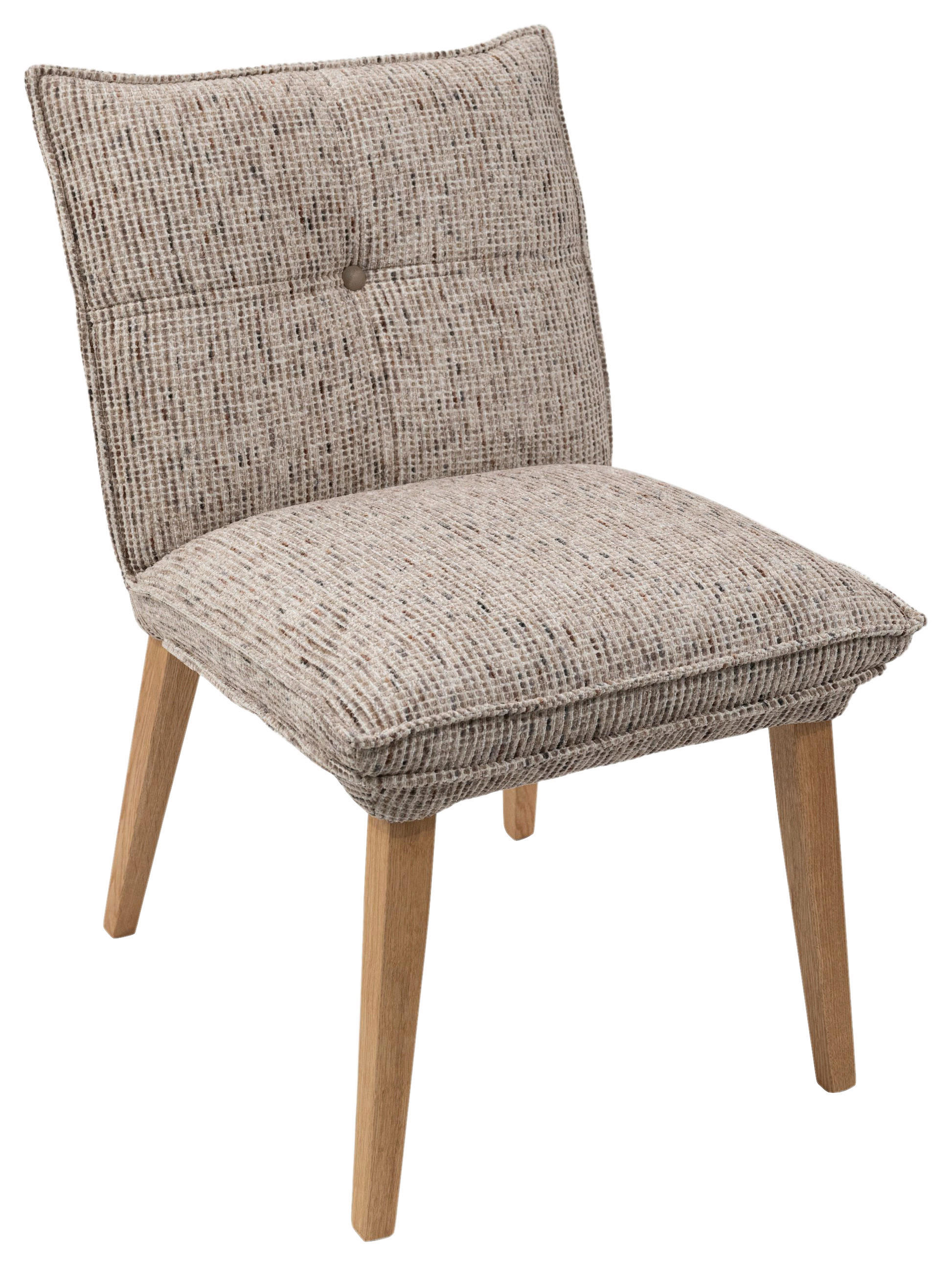 STUHL Chenille Braun, Eichefarben Eiche massiv  - Eichefarben/Braun, KONVENTIONELL, Holz/Textil (52/86/65cm) - Voleo