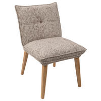 STUHL Chenille Braun, Eichefarben Eiche massiv  - Eichefarben/Braun, KONVENTIONELL, Holz/Textil (52/86/65cm) - Voleo