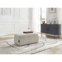 HOCKER ATILLA Struktur Beige  - Beige/Schwarz, MODERN, Kunststoff/Textil (92/44/48cm)