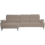 ECKSOFA in Chenille, Flachgewebe Beige  - Beige/Schwarz, Design, Textil/Metall (165/318cm) - Xora