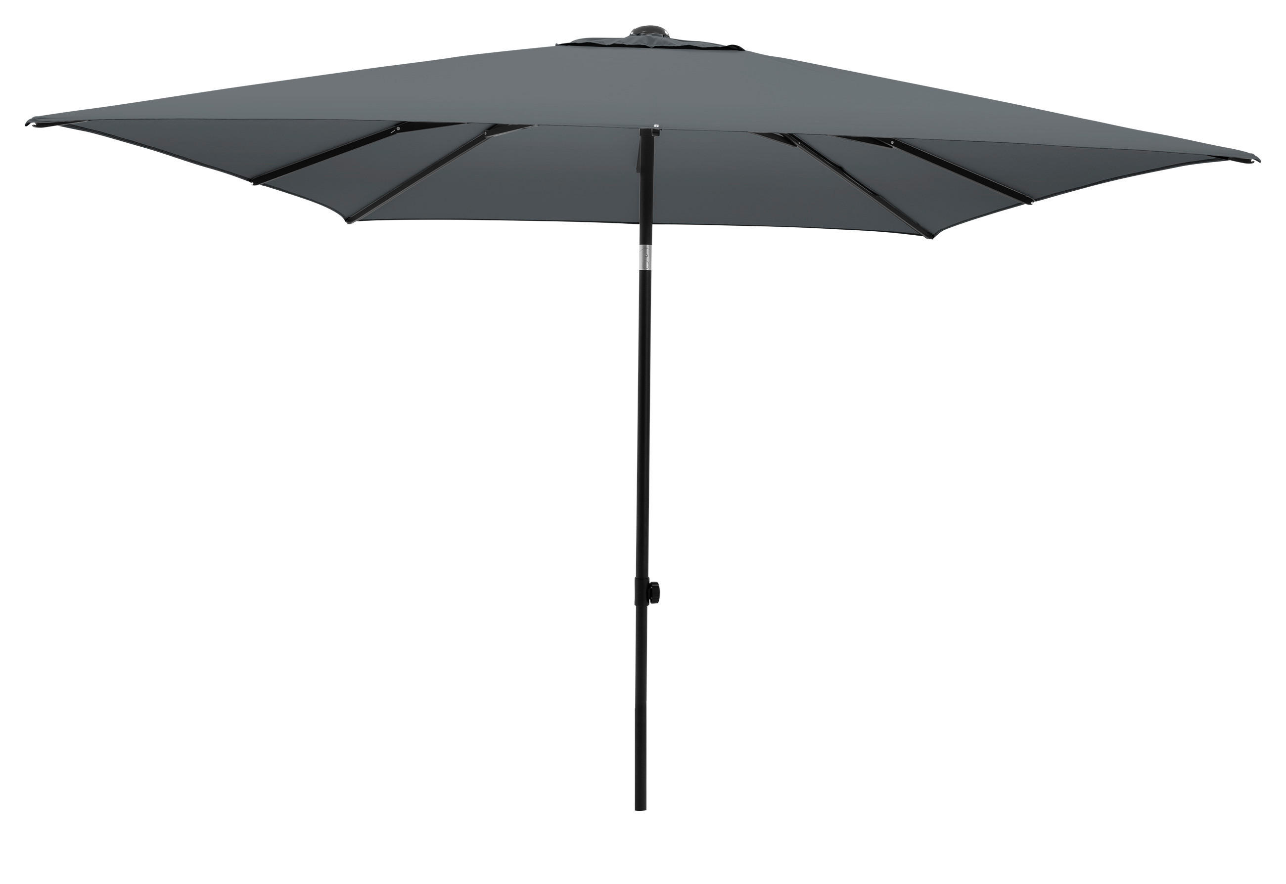 SONNENSCHIRM 250 cm Grau  - Schwarz/Grau, Basics, Kunststoff/Textil (200/250cm)