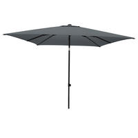 SONNENSCHIRM 250 cm Grau  - Schwarz/Grau, Basics, Kunststoff/Textil (200/250cm)