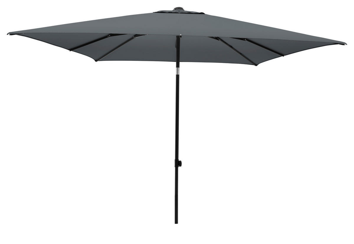 SONNENSCHIRM 250 cm Grau  - Schwarz/Grau, Basics, Kunststoff/Textil (200/250cm)