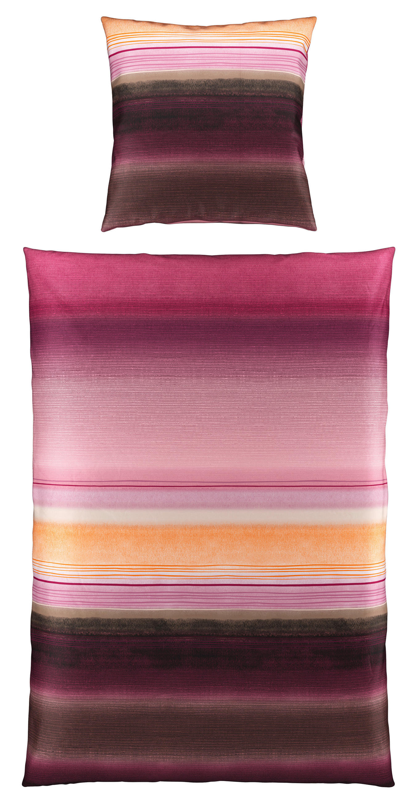 BETTWÄSCHE 155/220 cm Satin  - Rosa/Grau, Textil (155/220cm) - Bio:Vio