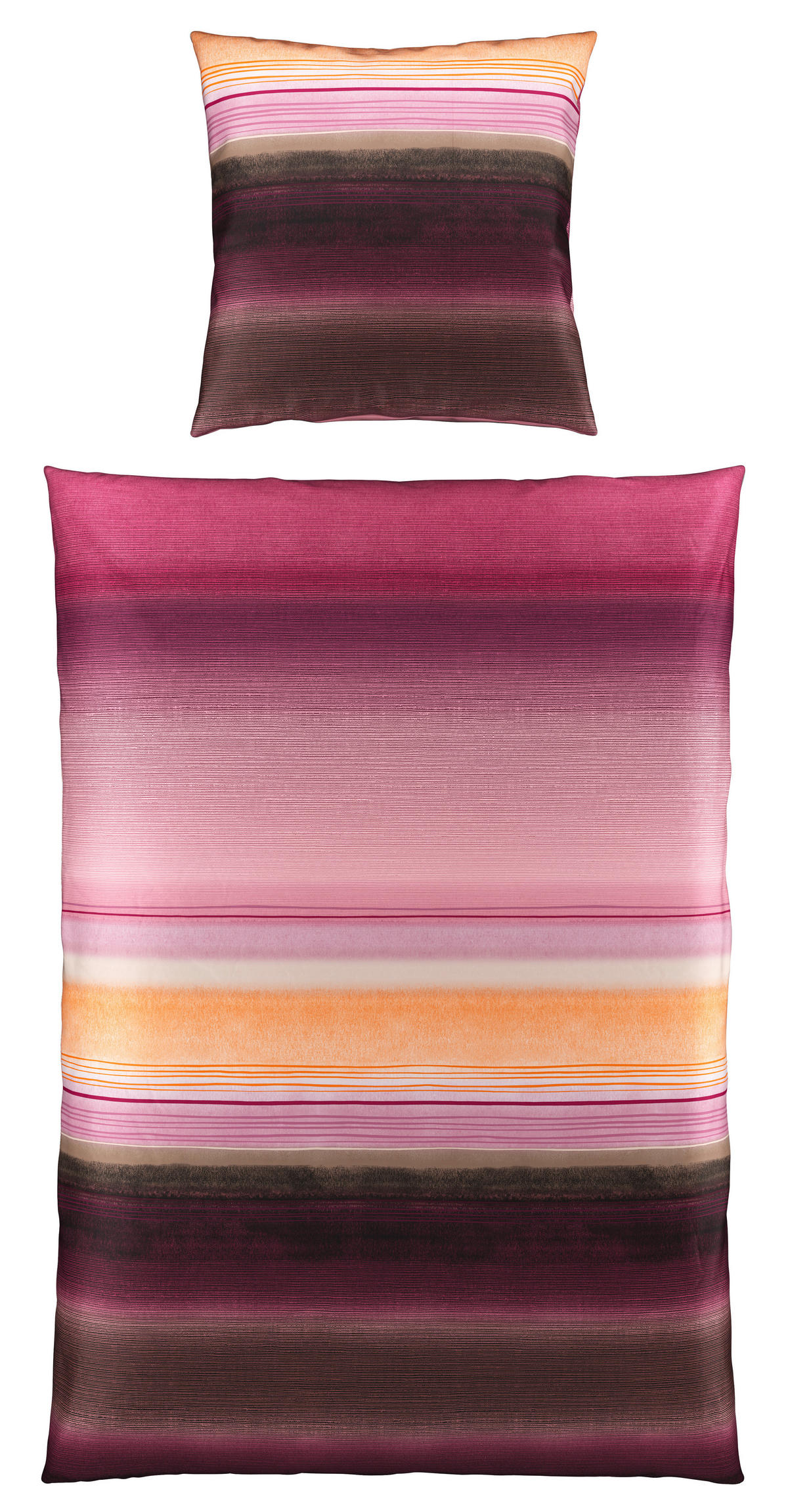 BETTWÄSCHE Satin 155/220 cm  - Rosa/Grau, Textil (155/220cm) - Bio:Vio