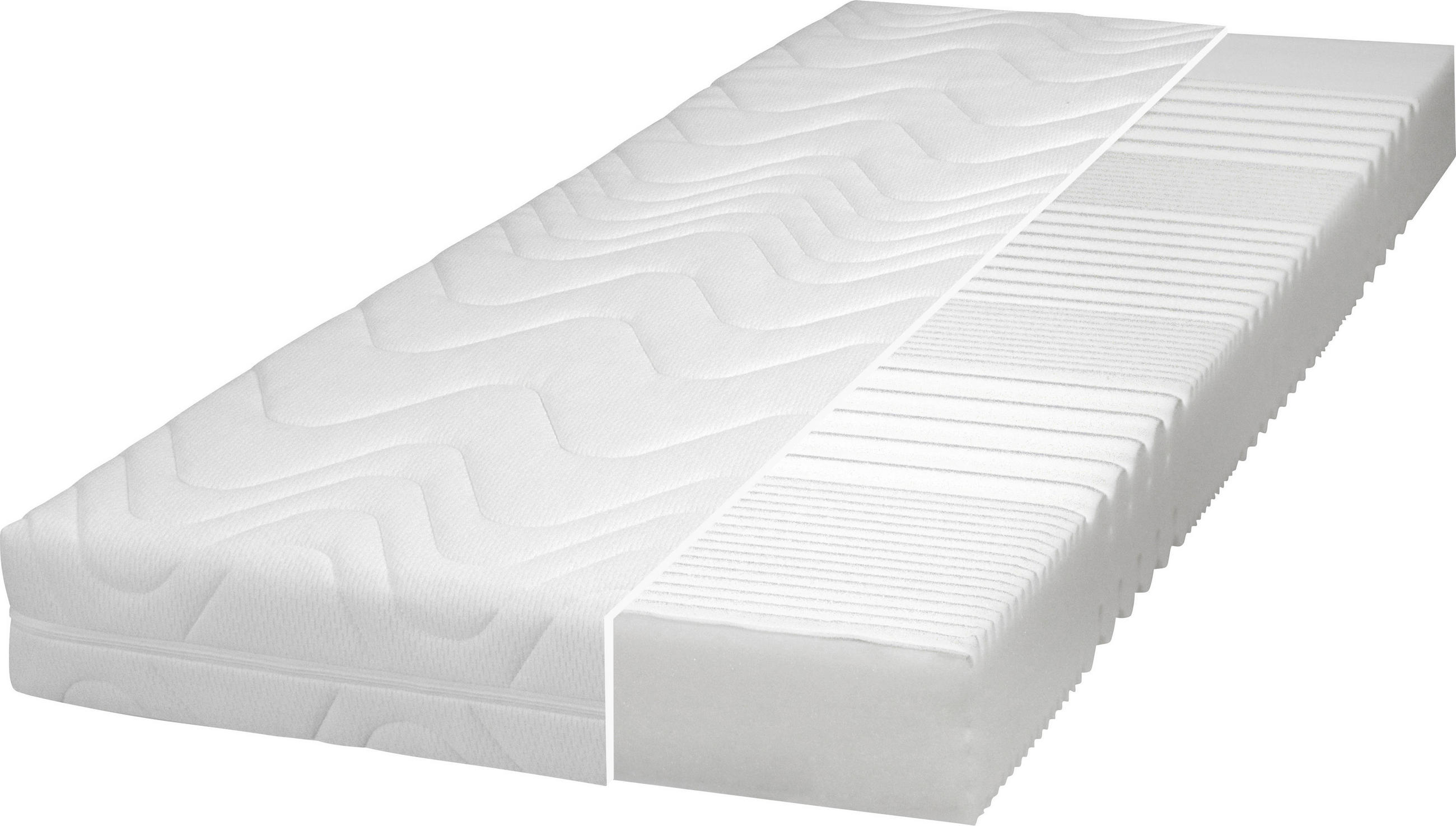 KOMFORTSCHAUMMATRATZE 90/200 cm Höhe ca. 17 cm  - Weiß, Basics, Textil (90/200cm) - Boxxx