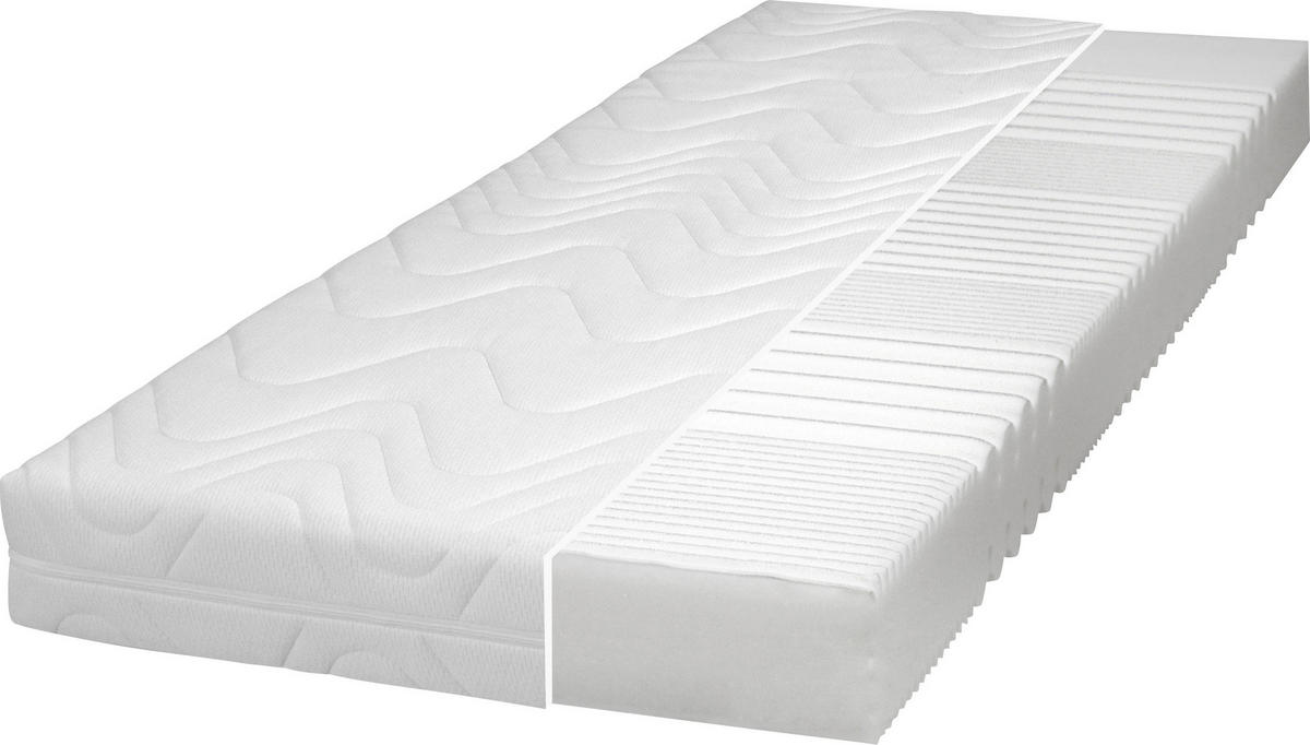 KOMFORTSCHAUMMATRATZE 140/200 cm Höhe ca. 17 cm 7 -Zonen - Weiß, Basics, Textil (140/200cm) - Boxxx