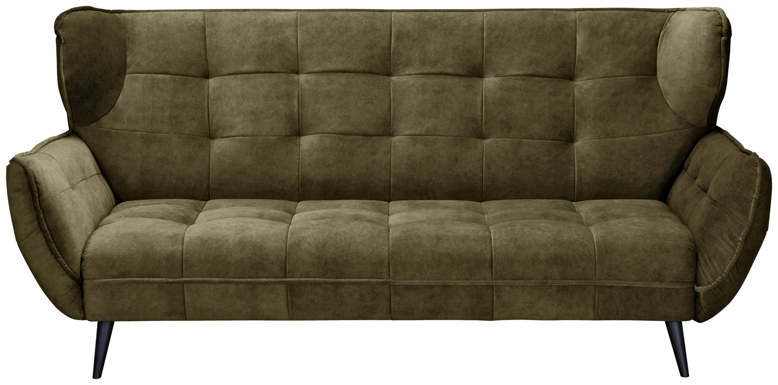 3-SITZER-SOFA Mikrofaser Olivgrün  - Schwarz/Olivgrün, MODERN, Textil/Metall (221/105/98cm) - MID.YOU