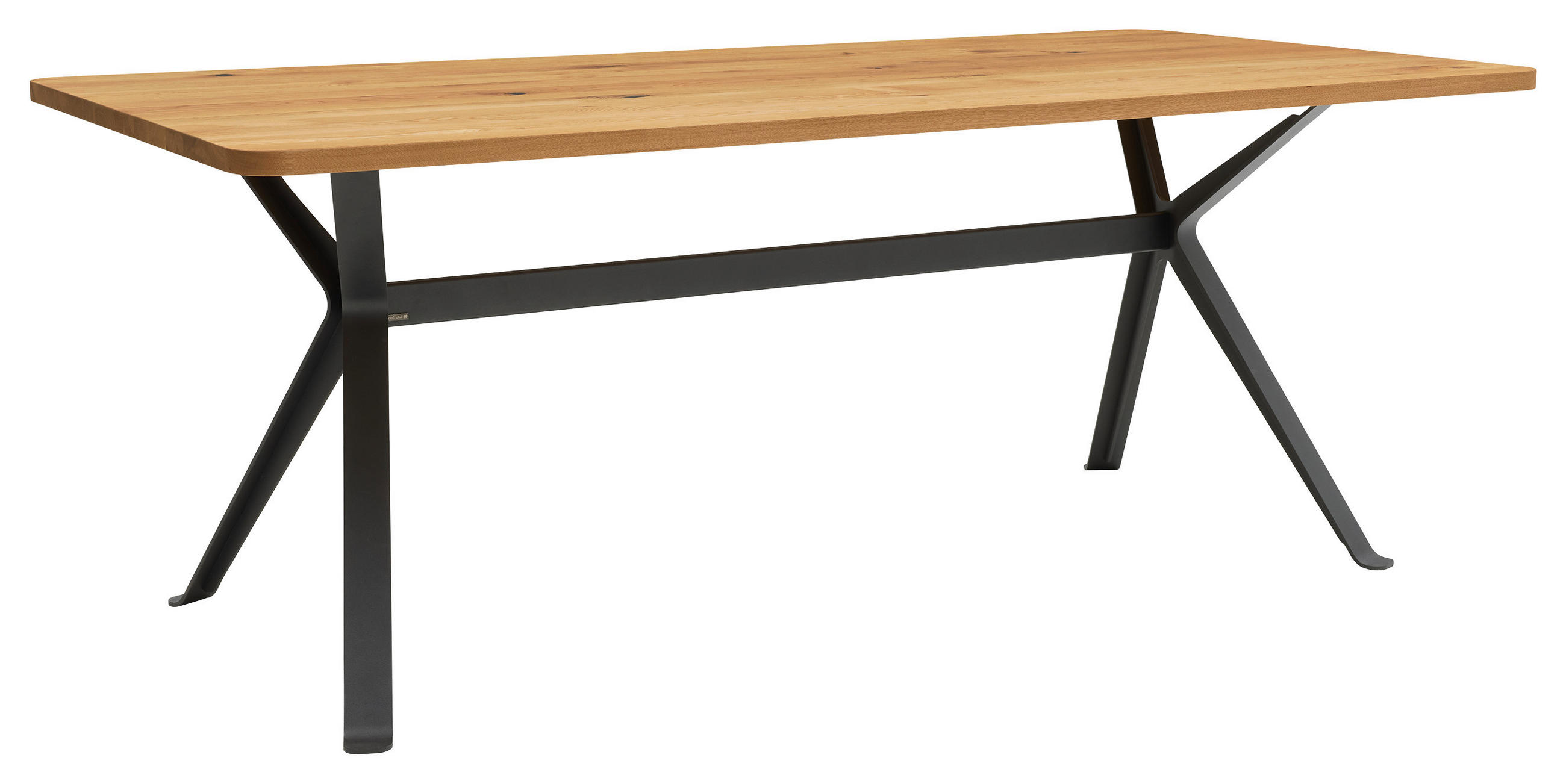 ESSTISCH Asteiche massiv rechteckig Eichefarben  - Eichefarben/Anthrazit, Design, Holz/Metall (200/100/77cm) - Musterring