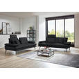 3-SITZER-SOFA in Velours Anthrazit  - Anthrazit/Beige, Design, Textil/Metall (222/89/104cm) - Dieter Knoll