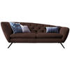 CHESTERFIELD-SOFA in Mikrofaser Braun  - Schwarz/Braun, Design, Textil/Metall (223/84/90cm) - Pure Home Lifestyle