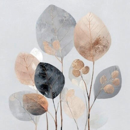Euroart Metallbild Tender Leaves V Mehrfarbig 50x50x2 cm