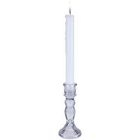 STOJAN NA SVIEČKU  sklo - sivá, Design, sklo (8/15,5cm) - Ambia Home