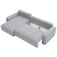 ECKSOFA  in Cord Grau  - Schwarz/Grau, MODERN, Kunststoff/Textil (150/245cm) - Carryhome