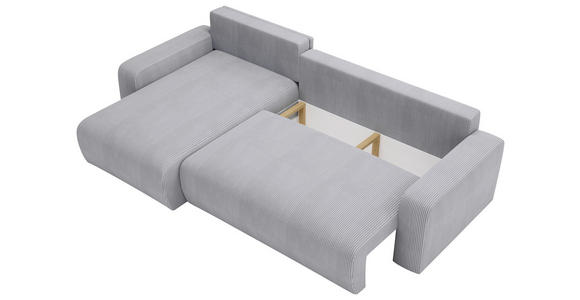 ECKSOFA  in Cord Grau  - Schwarz/Grau, MODERN, Kunststoff/Textil (150/245cm) - Carryhome