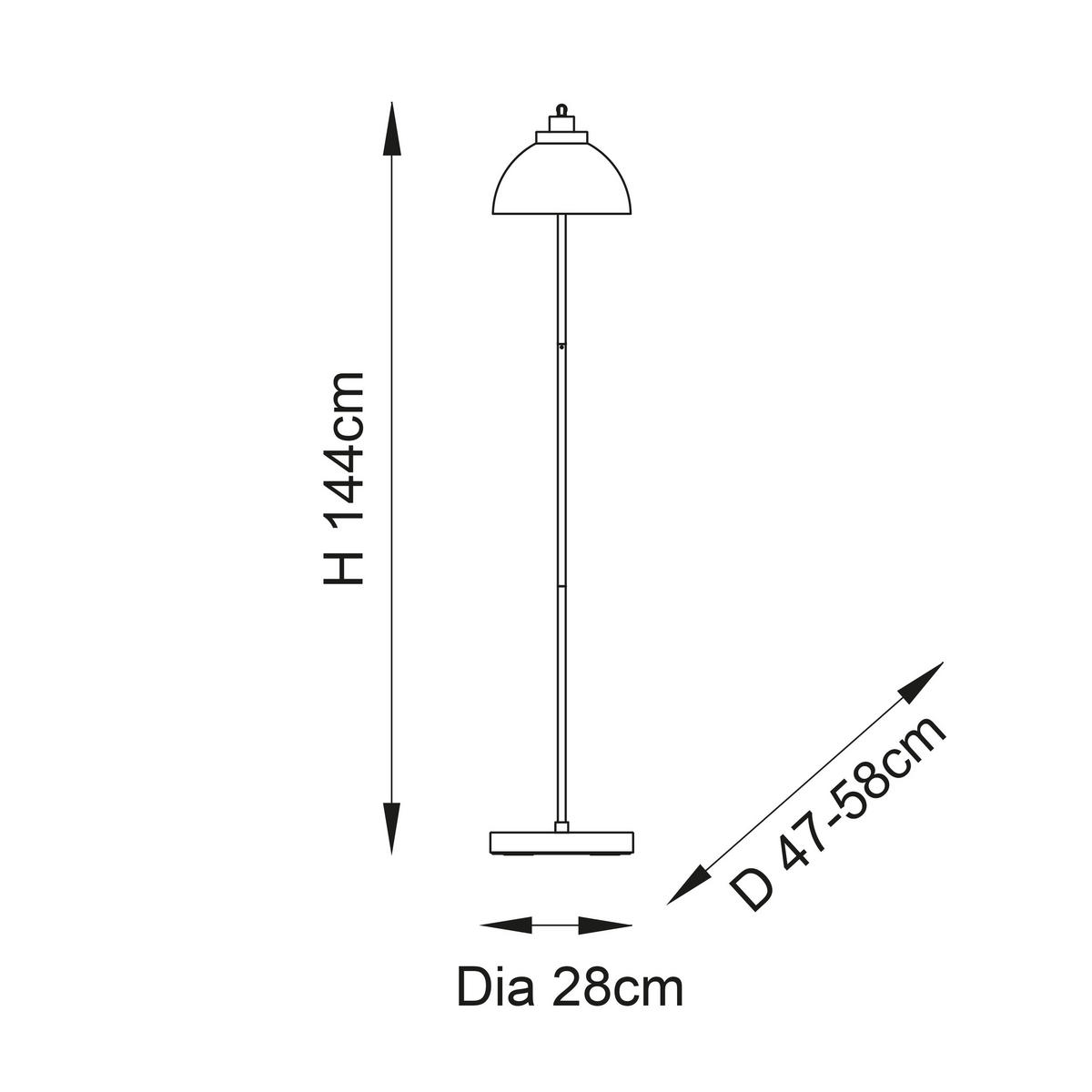 STEHLEUCHTE 28/144 cm    - Chromfarben, Basics, Glas/Metall (28/144cm) - ENDON