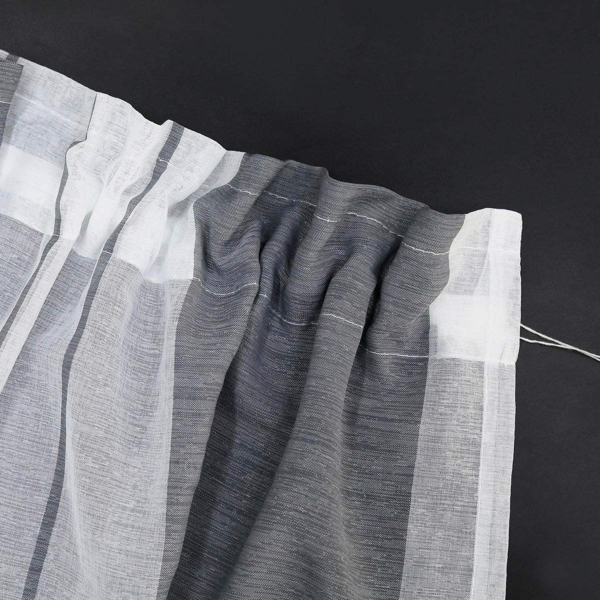 KURZGARDINE   90/45 cm   - Weiß/Grau, Basics, Textil (90/45cm) - Joyswahl