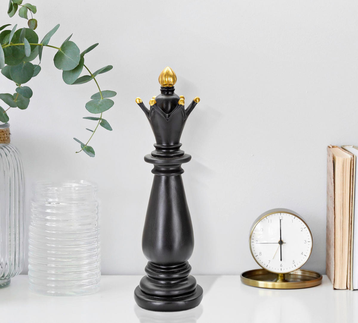 SKULPTUR - Goldfarben/Schwarz, Basics, Kunststoff (12.5/38.5/12.5cm)