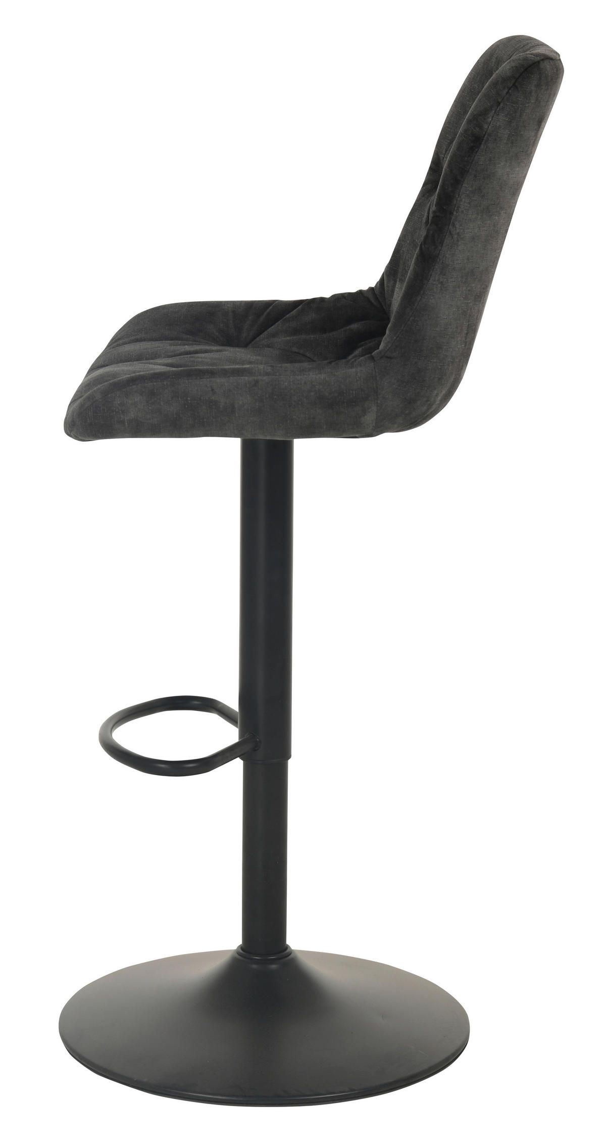 BARSKI STOL, siva  - siva/črna, Design, kovina/tekstil (47/93.5-114.5/52cm) - Carryhome