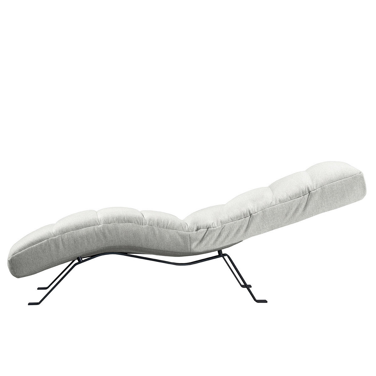 RELAXLIEGE Webstoff Hellgrau  - Hellgrau/Schwarz, Design, Textil/Metall (65/65/171cm) - Livetastic