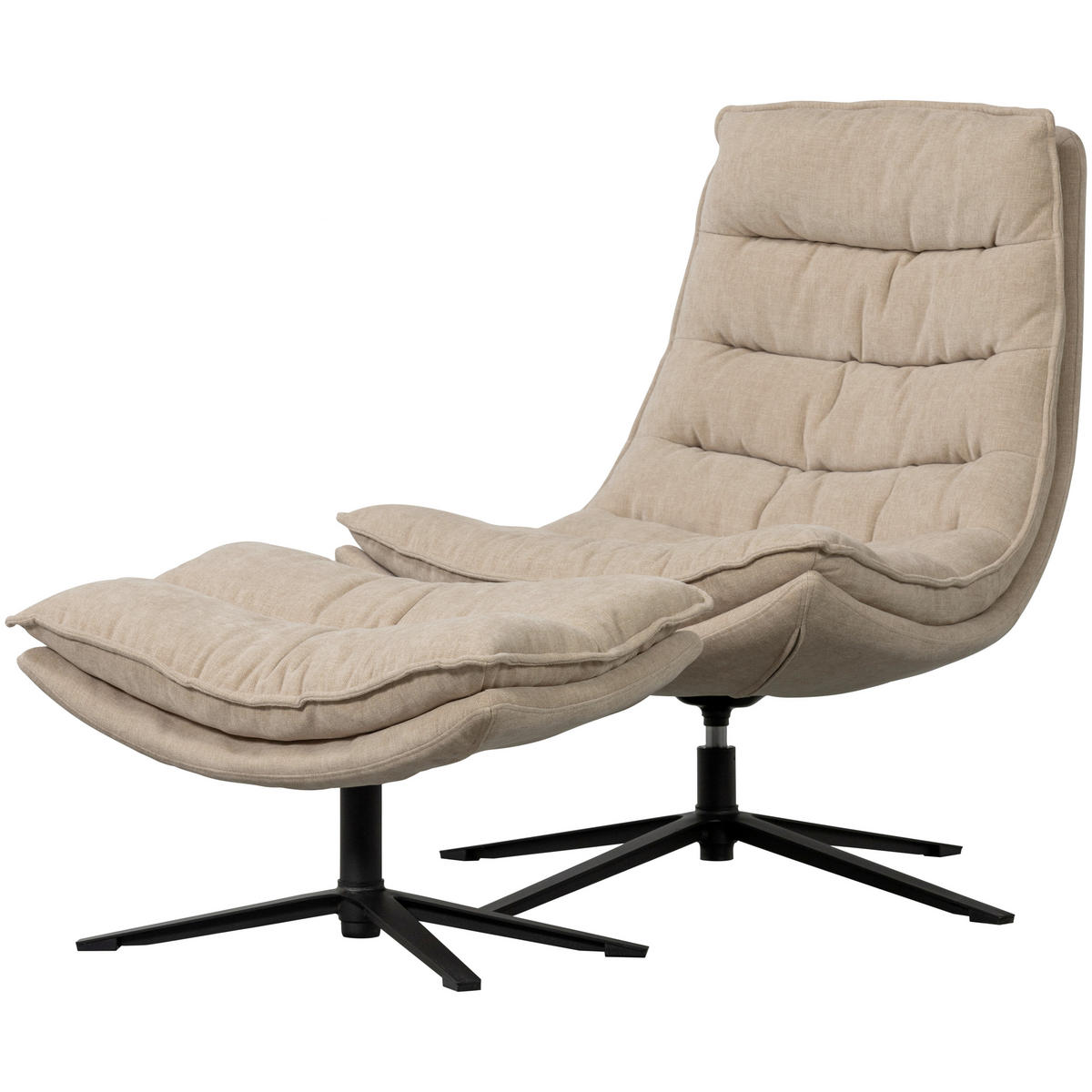 SESSELSET Kube Chenille    - Schwarz/Naturfarben, Design, Textil/Metall (77/97/69cm) - Livetastic