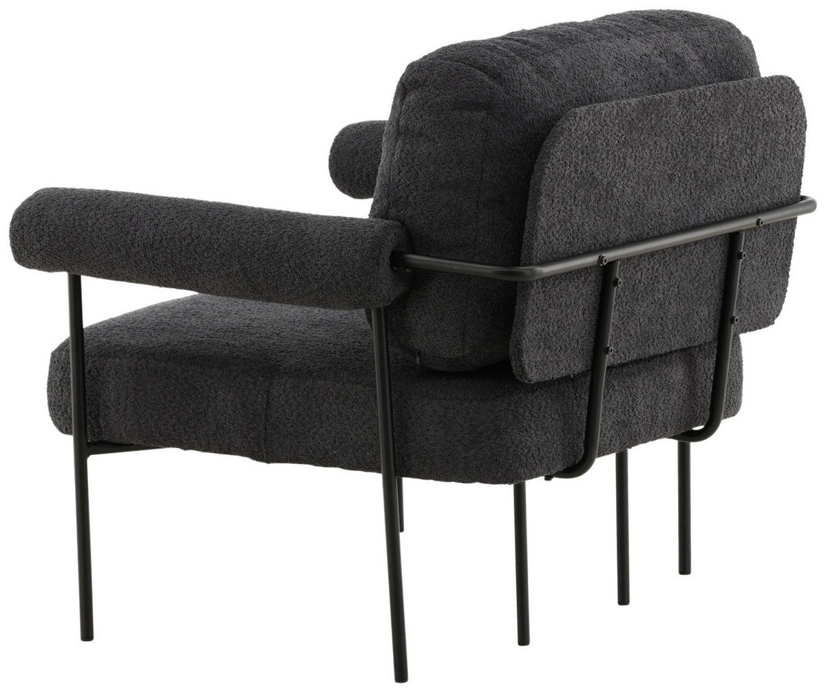 FÅTÖLJ i metall, textil svart, mörkgrå  - mörkgrå/svart, Design, metall/textil (95/83/87cm) - Lomoco