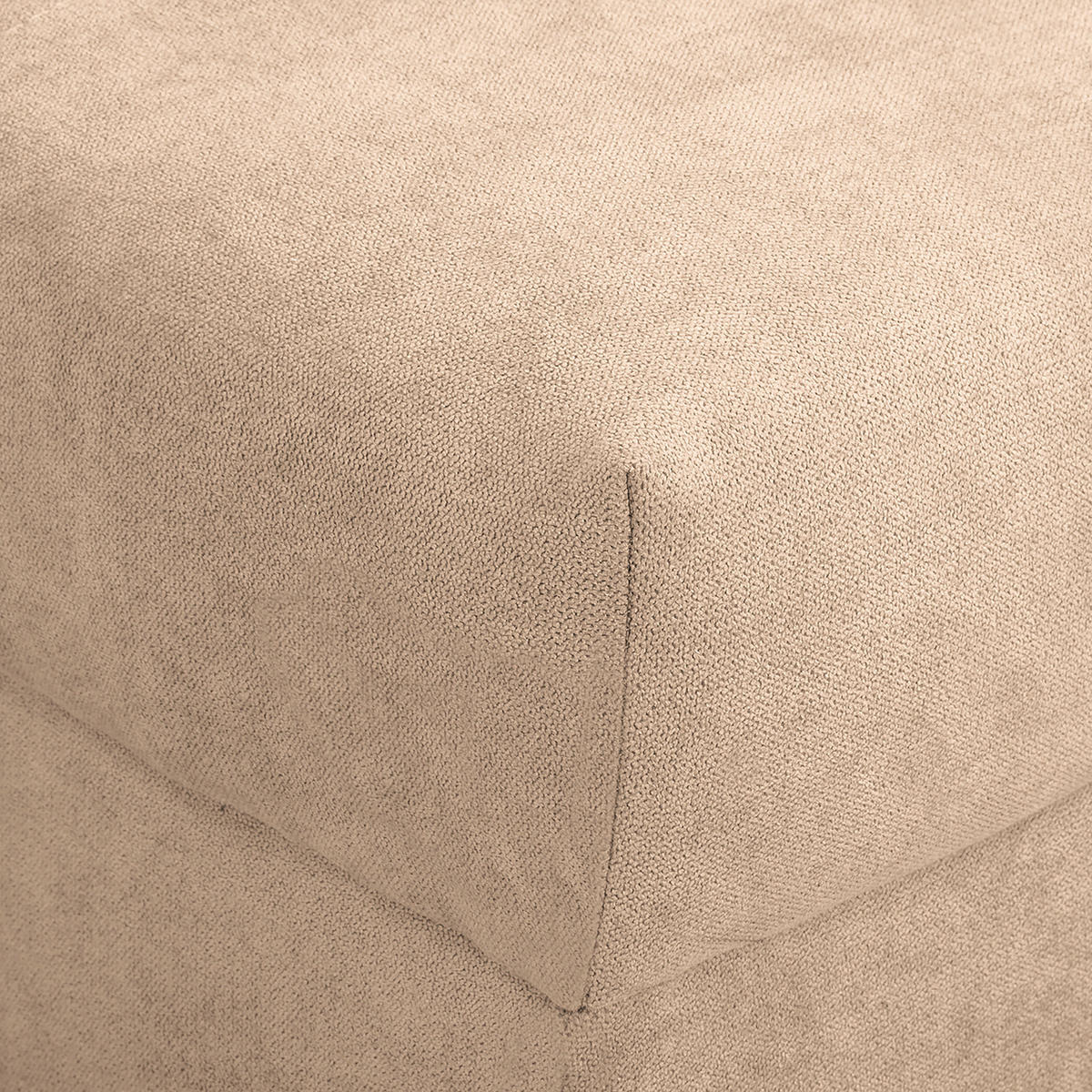 ECKSOFA inkl. Hocker Ariella Creme Mikrofaser  - Creme/Naturfarben, Design, Holz/Textil (161/231cm) - Livetastic