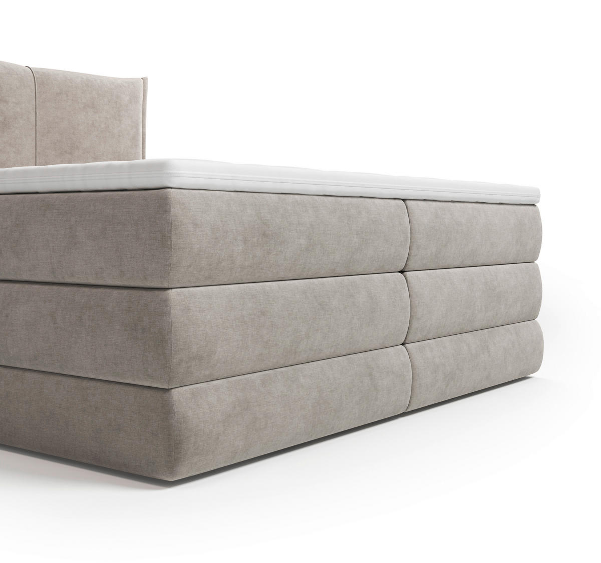 BOXSPRINGBETT 180/200 cm  Hellgrau  - Hellgrau/Schwarz, Modern, Holz/Holzwerkstoff (180/200cm) - MID.YOU
