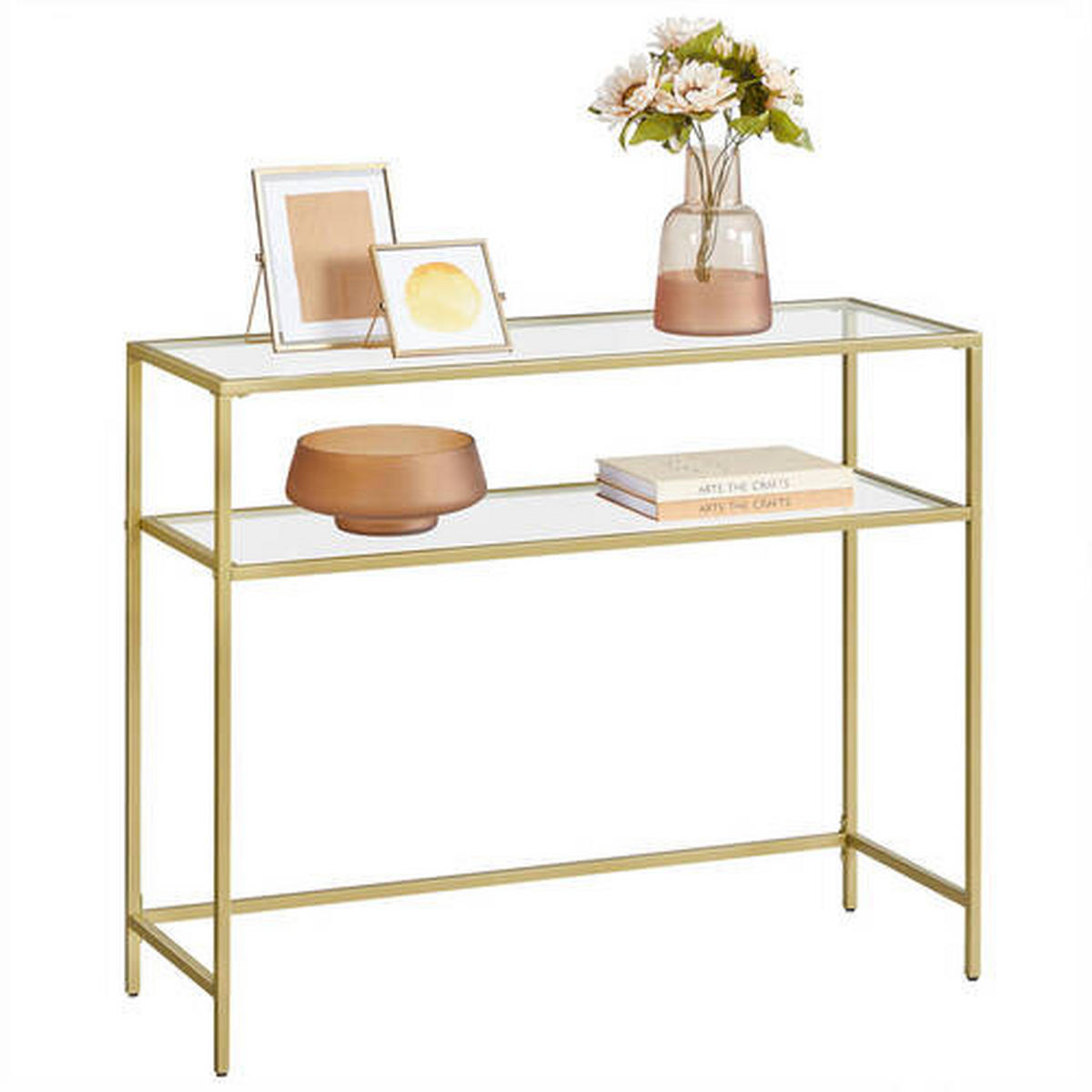 KONSOLENTISCH Goldfarben  100/80/35 cm  - Goldfarben, Trend, Glas/Metall (100/80/35cm) - Boxxx