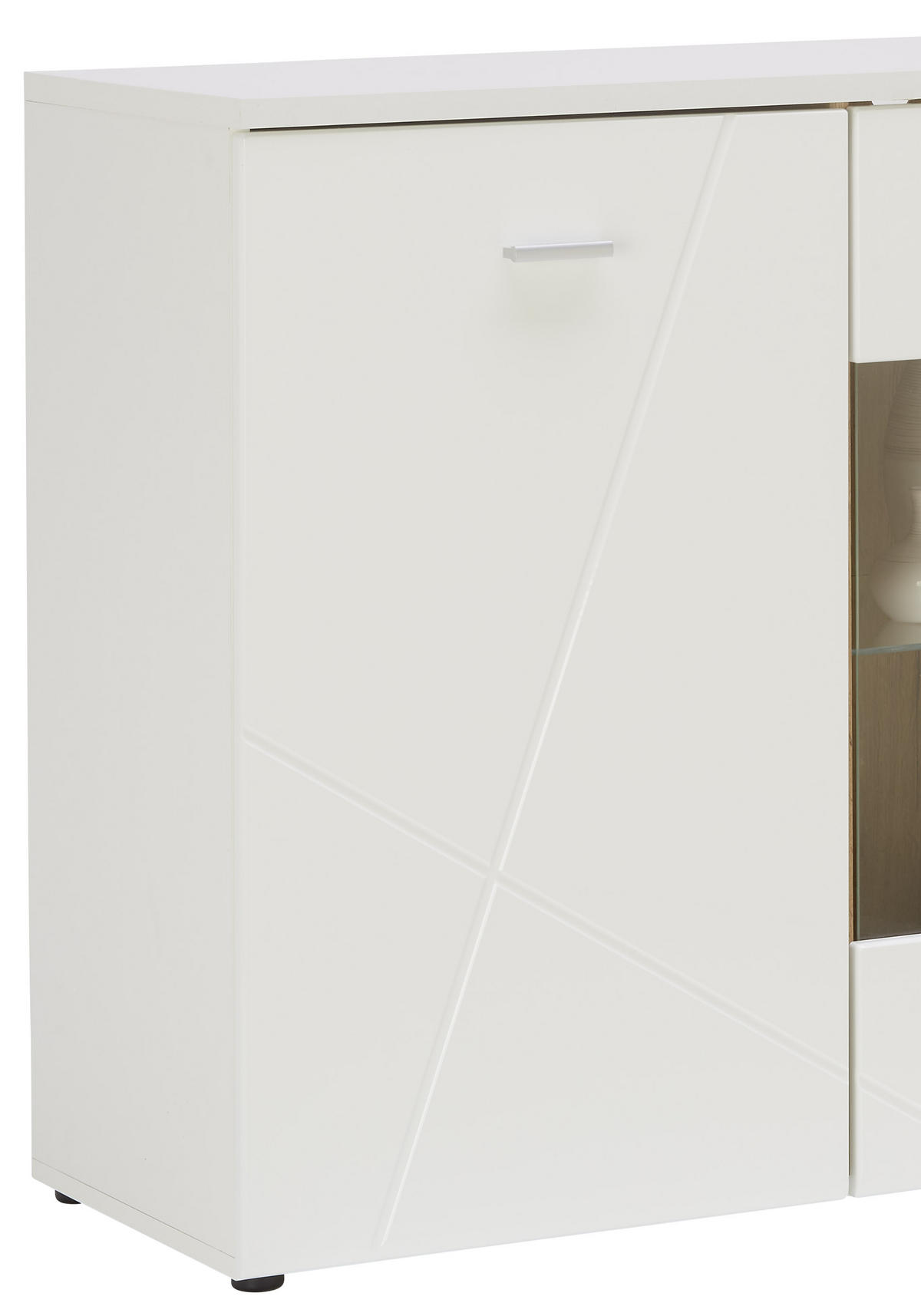 KOMMODE  in 150/88/42 cm  - Eichefarben/Silberfarben, MODERN, Glas/Holzwerkstoff (150/88/42cm) - MID.YOU