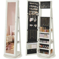 SCHMUCKSCHRANK - Silberfarben/Weiß, Trend, Glas/Holzwerkstoff (54,1/161/54,1cm) - Boxxx