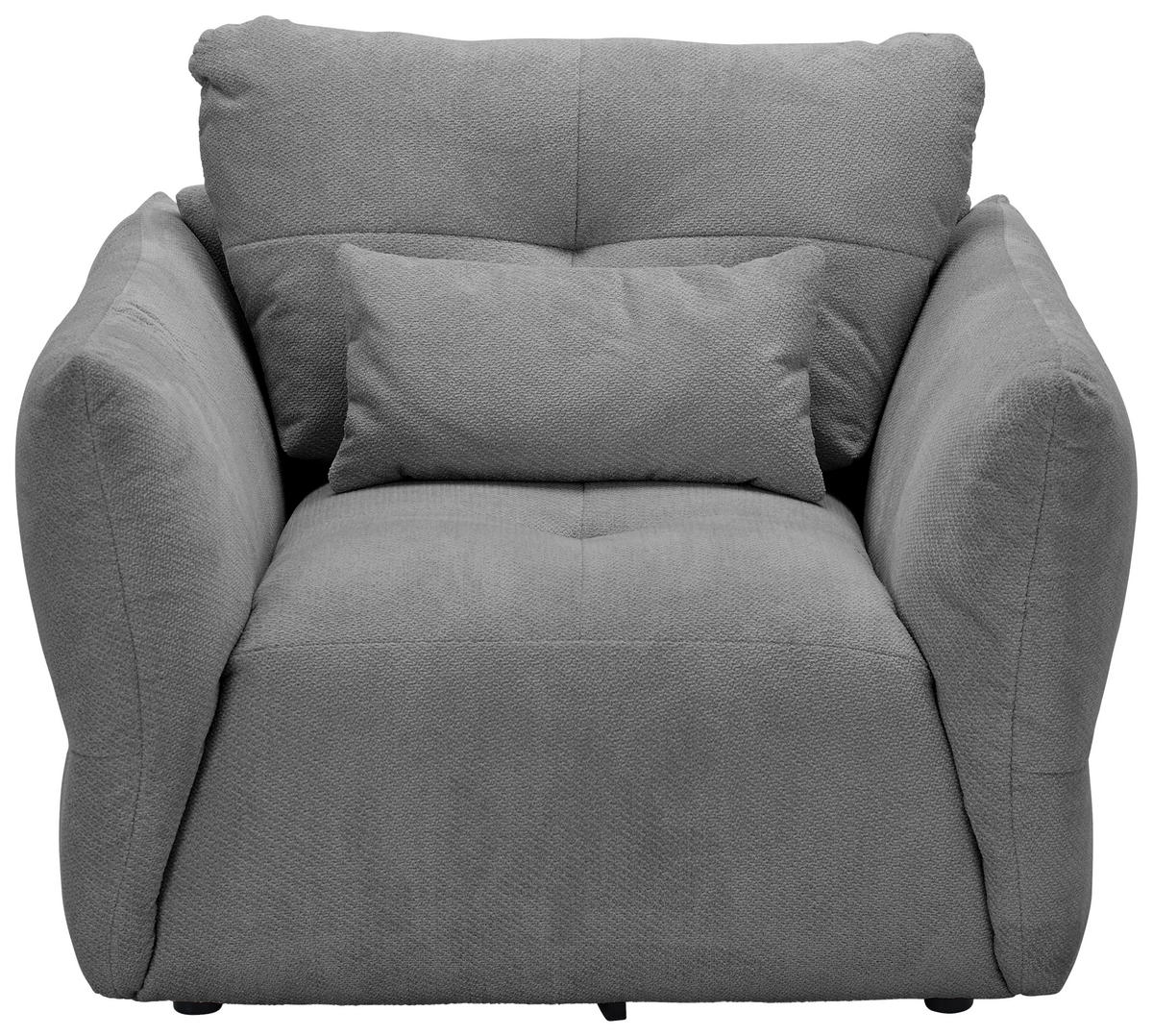 SESSEL in Webstoff Dunkelgrau  - Dunkelgrau/Schwarz, KONVENTIONELL, Textil/Metall (112/88/120cm) - Carryhome