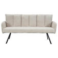 SITZBANK 180/93/67 cm Cord Beige  - Beige/Schwarz, Design, Textil/Metall (180/93/67cm) - Novel