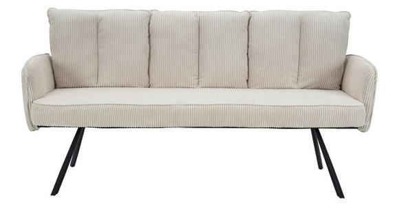 SITZBANK 180/93/67 cm Cord Beige  - Beige/Schwarz, Design, Textil/Metall (180/93/67cm) - Novel