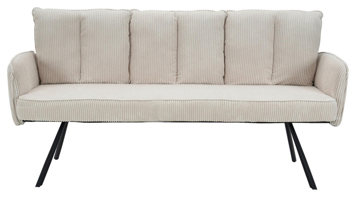 SITZBANK 180/93/67 cm Cord Beige  - Beige/Schwarz, Design, Textil/Metall (180/93/67cm) - Novel